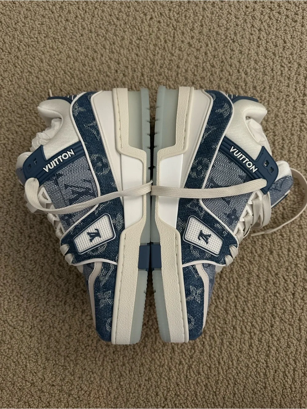 Louis Vuitton Women’s Denim Blue Monogram Trainer Sneakers